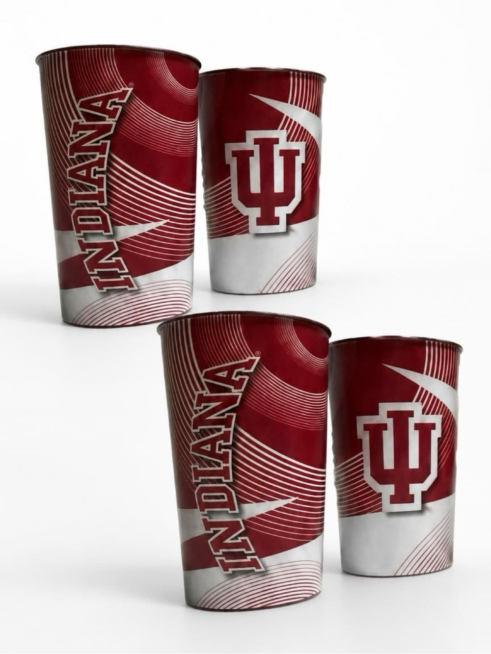 Indiana Hoosiers IU 22 Oz Plastic Stadium Cups Set of 8 NCAA New